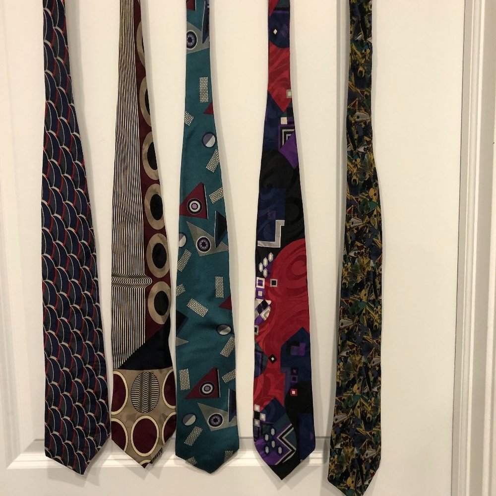 ASSORTED TIES labels on the ties